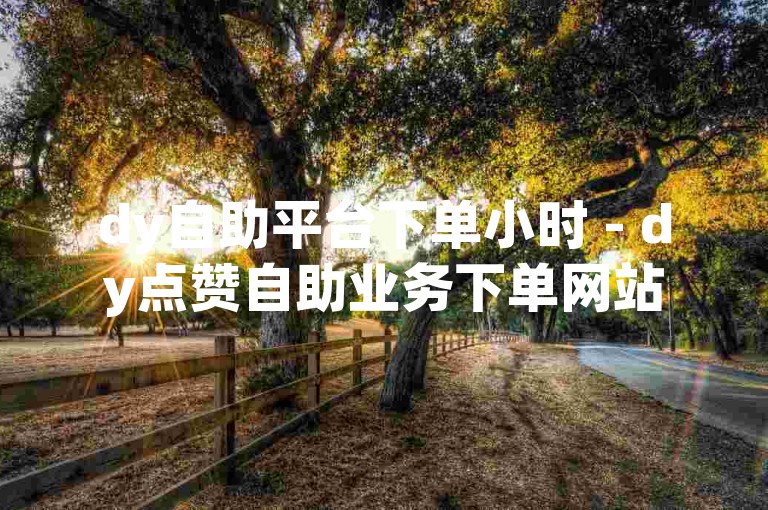 dy自助平台下单小时 - dy点赞自助业务下单网站