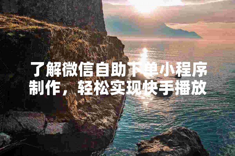 了解微信自助下单小程序制作，轻松实现快手播放与双击增长。