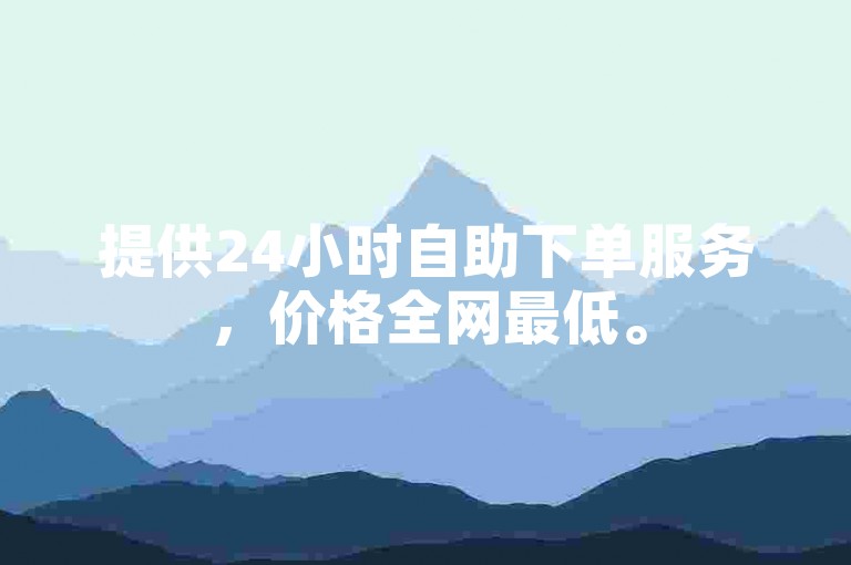 提供24小时自助下单服务，价格全网最低。