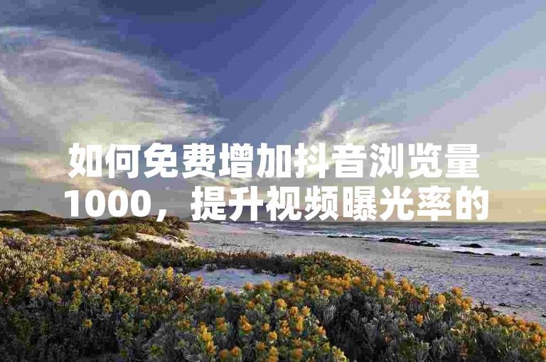如何免费增加抖音浏览量1000，提升视频曝光率的绝佳方法分享