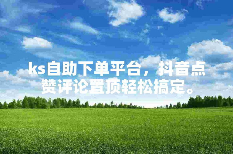 ks自助下单平台，抖音点赞评论置顶轻松搞定。