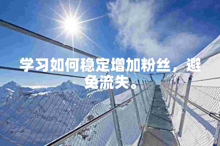 学习如何稳定增加粉丝，避免流失。