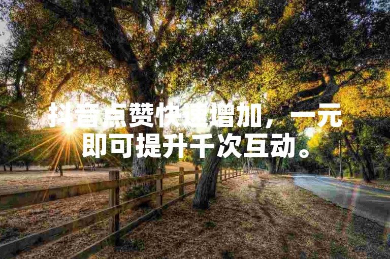 抖音点赞快速增加，一元即可提升千次互动。