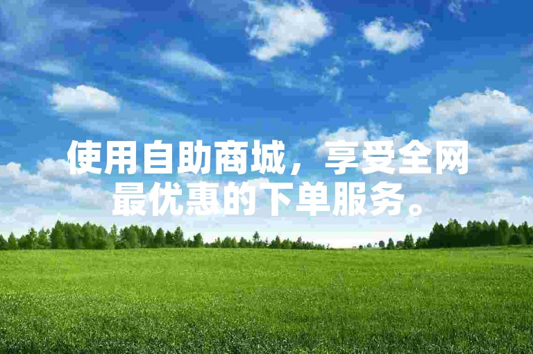 使用自助商城，享受全网最优惠的下单服务。