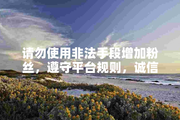 请勿使用非法手段增加粉丝，遵守平台规则，诚信创作。