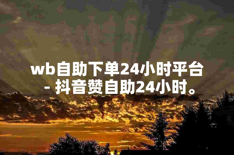 wb自助下单24小时平台 - 抖音赞自助24小时。