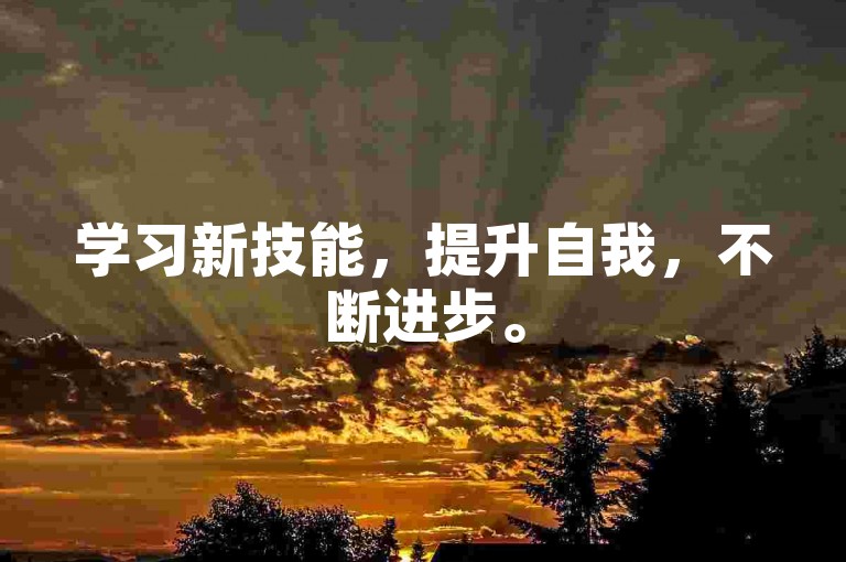 学习新技能，提升自我，不断进步。