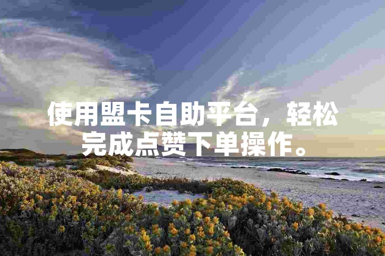 使用盟卡自助平台，轻松完成点赞下单操作。