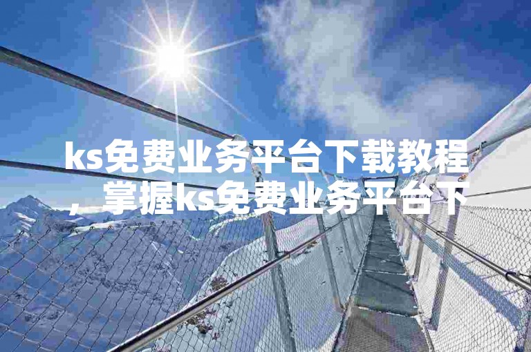 ks免费业务平台下载教程，掌握ks免费业务平台下载方法，轻松获取资源。