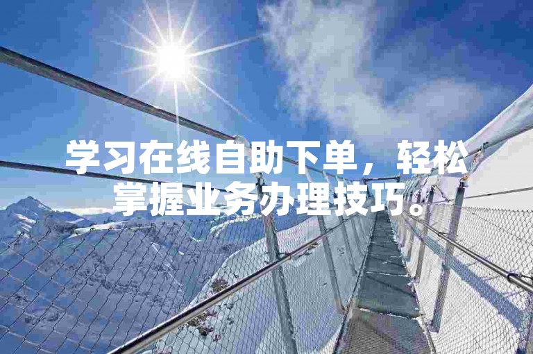 学习在线自助下单，轻松掌握业务办理技巧。