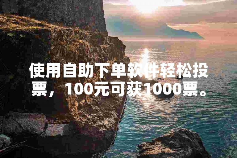 使用自助下单软件轻松投票，100元可获1000票。