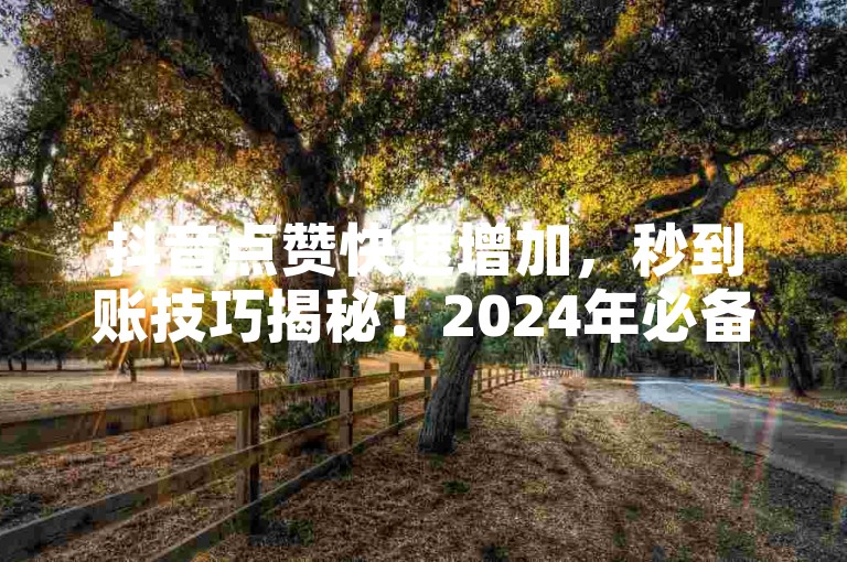抖音点赞快速增加，秒到账技巧揭秘！2024年必备技能。