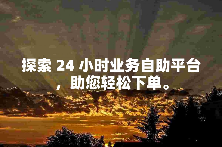 探索 24 小时业务自助平台，助您轻松下单。