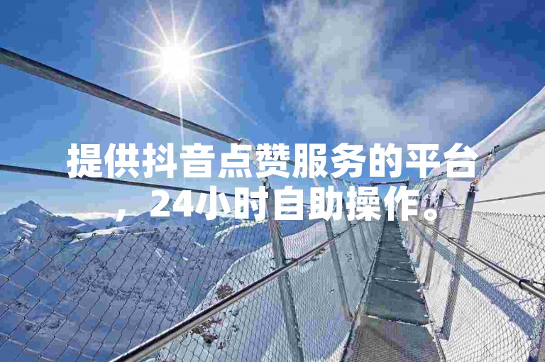 提供抖音点赞服务的平台，24小时自助操作。