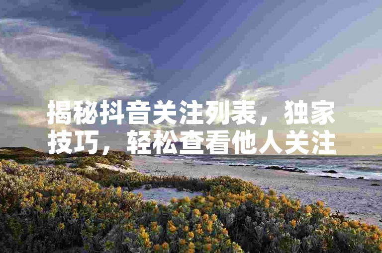 揭秘抖音关注列表，独家技巧，轻松查看他人关注对象！