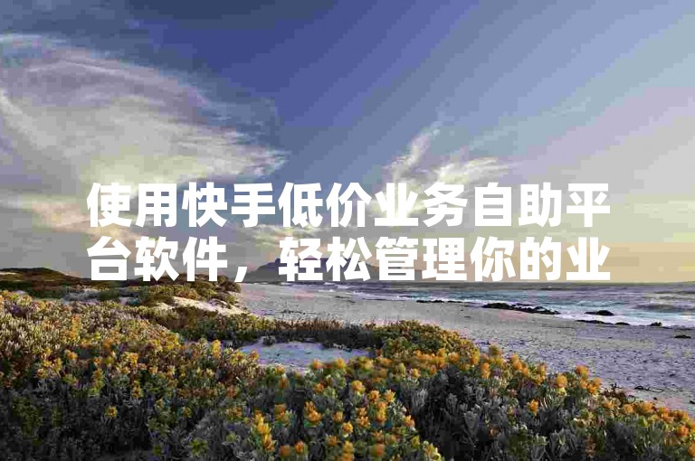 使用快手低价业务自助平台软件，轻松管理你的业务。