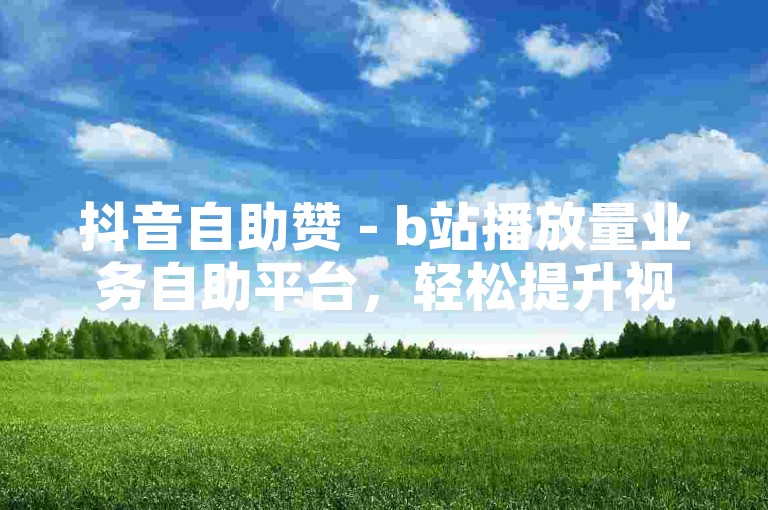 抖音自助赞 - b站播放量业务自助平台，轻松提升视频热度。