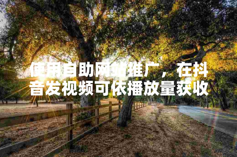 使用自助网站推广，在抖音发视频可依播放量获收益。
