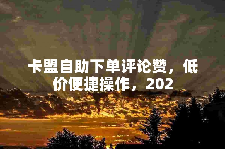 卡盟自助下单评论赞，低价便捷操作，2025必备技能！