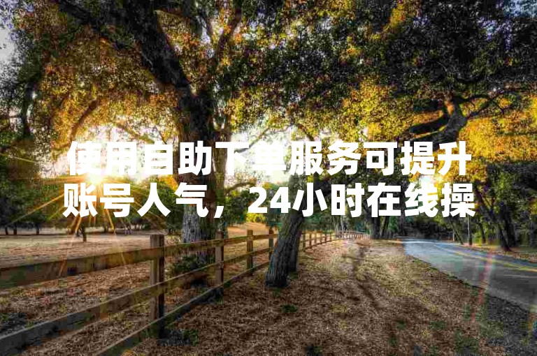 使用自助下单服务可提升账号人气，24小时在线操作便捷。
