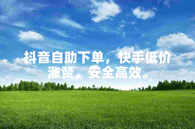 抖音自助下单，快手低价涨赞，安全高效。